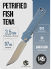 Нож Petrified Fish Tena, D2, Satin, G10 Gray/Blue Handle, PFB04GAS